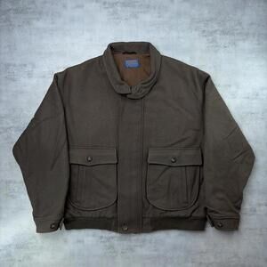 Vintage 80’s Forest Green Pendleton Wool Insulated Bomber Jacket